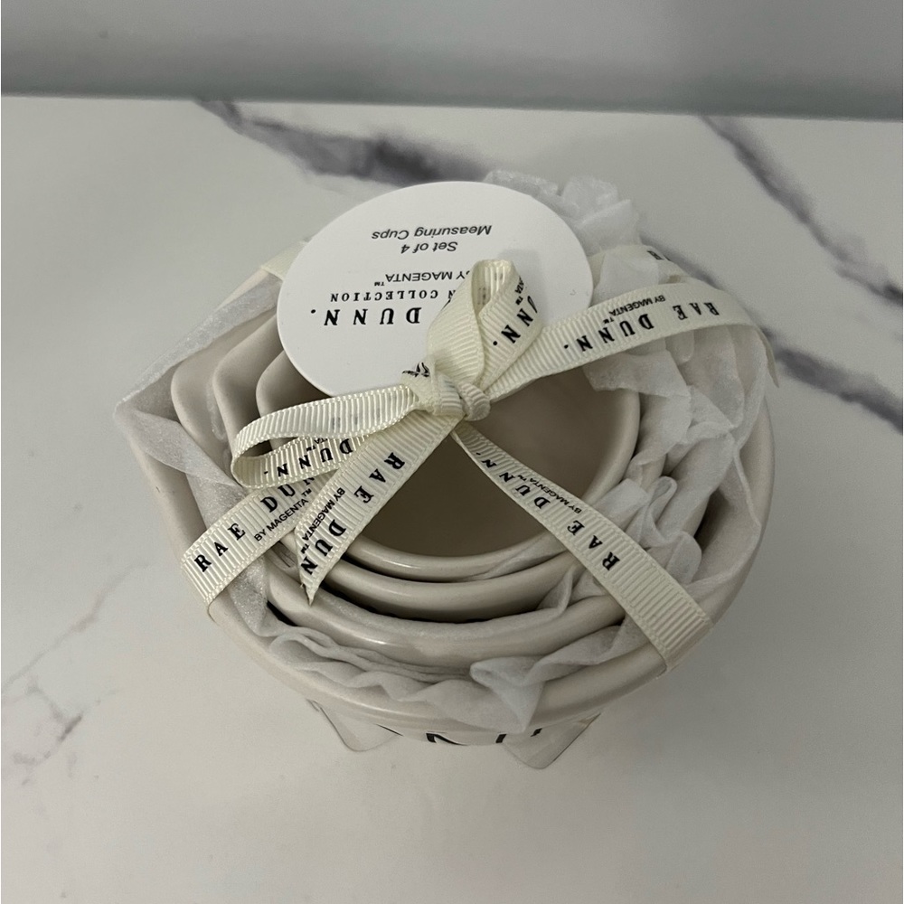 New Rae Dunn VHTF Matte Finish Ceramic Measuring Cups - Picture 3 of 4